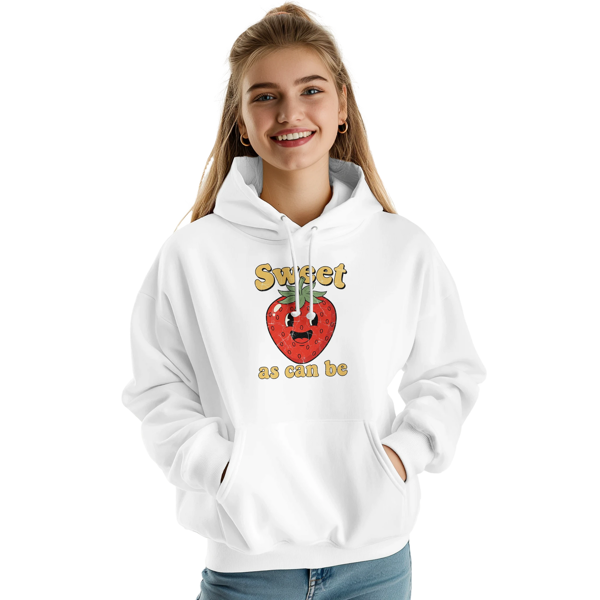 Sweet As Can Be mansikka premium huppari unisex miehille naisille