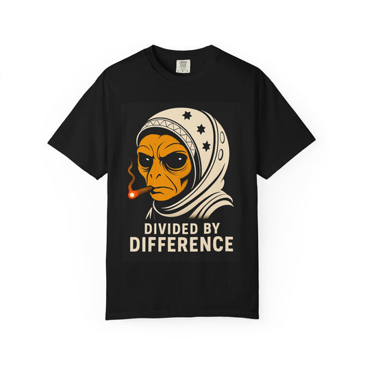 Alien Themed Unisex T-shirt | Divided by Difference Graphic Tee, Space Lover Gift, Vintage Style Shirt, Unisex Apparel