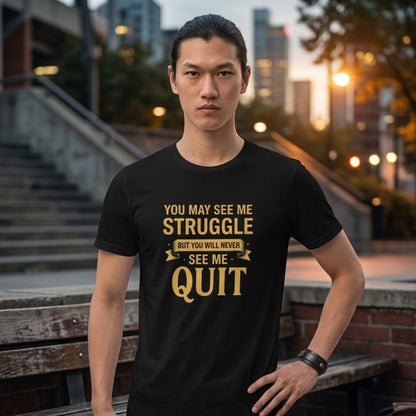 T-shirt en coton doux « Never Quit »